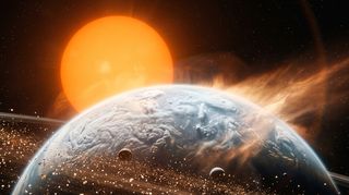 Horizonte de El Sol convertido en gigante roja, escena (recreación con IA, imagen 3)