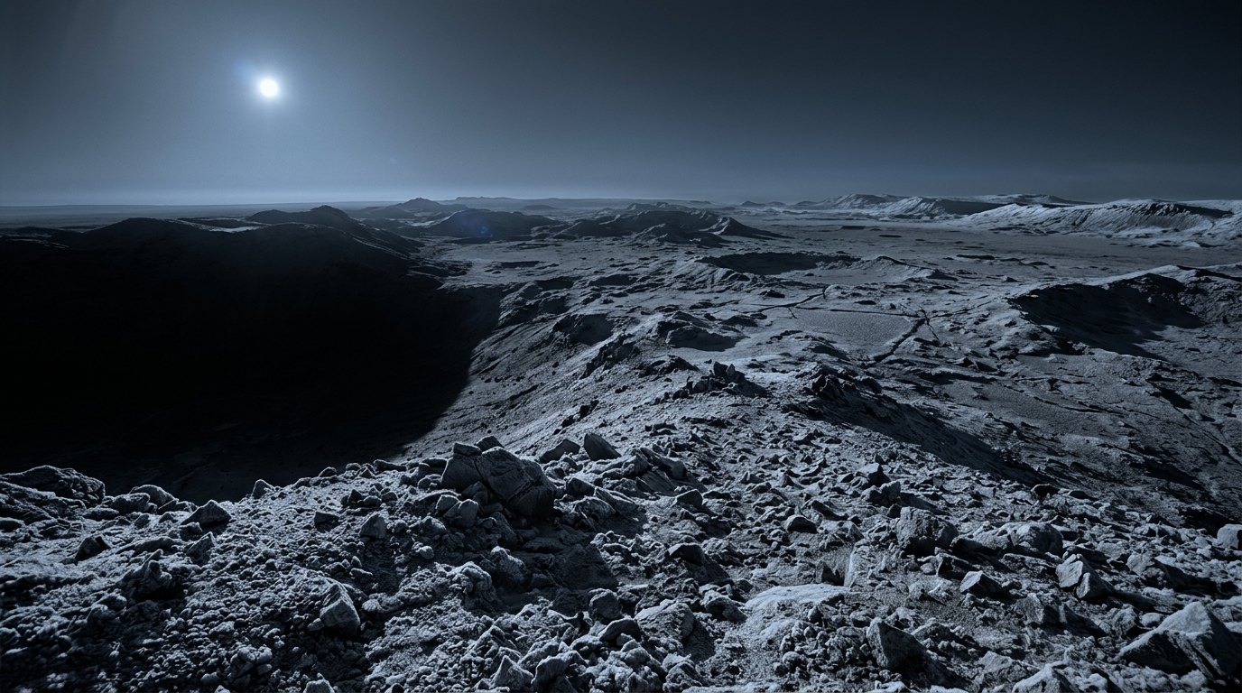 Horizonte de Theia en órbita cruzada, escena (recreación con IA, imagen 2)