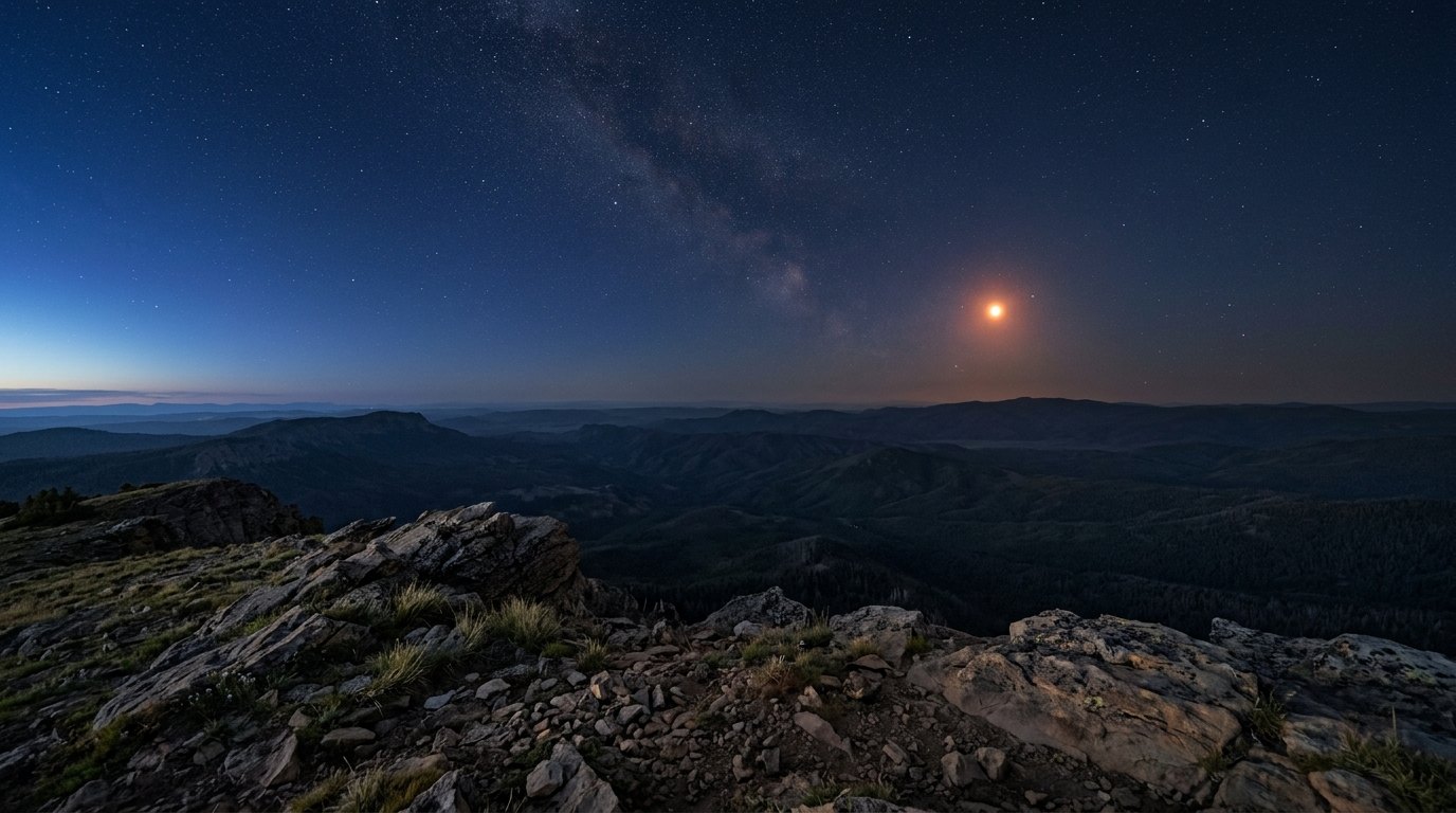 Horizonte de Si Theia estuviera entre Marte y la Tierra, escena (recreación con IA, imagen 2)