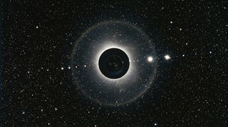 Horizonte de Los ocho planetas dentro de 1 UA, escena (recreación con IA, imagen 3)