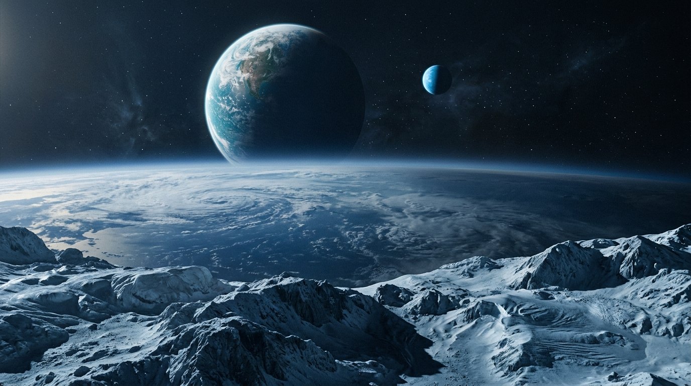 Horizonte de Tres Tierras a 120 grados, escena (recreación con IA, imagen 2)