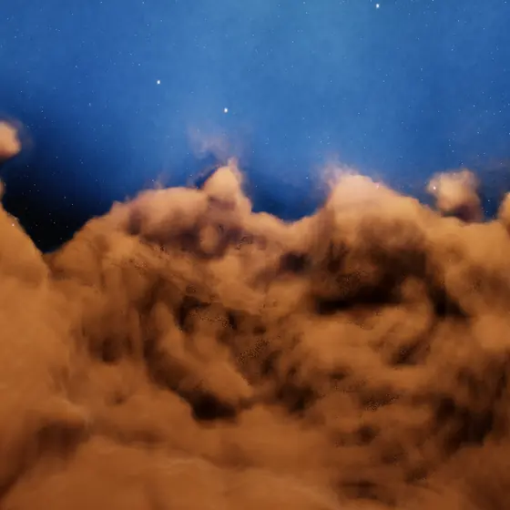 Render del simulador: Nebulosa de Carina · Acantilados Cósmicos (NGC 3324) · Webb