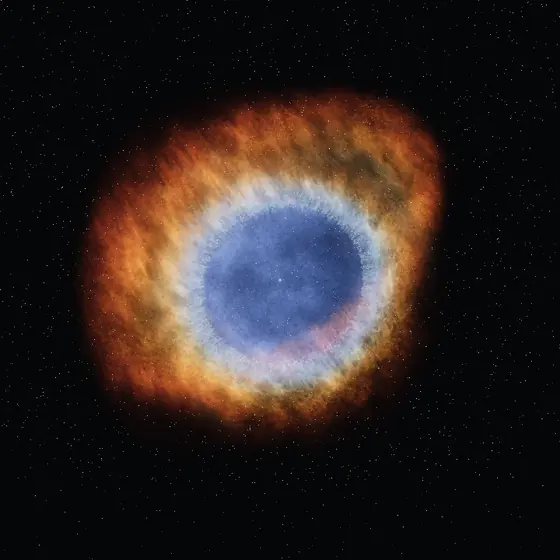 Render del simulador: Nebulosa de la Hélice (NGC 7293)