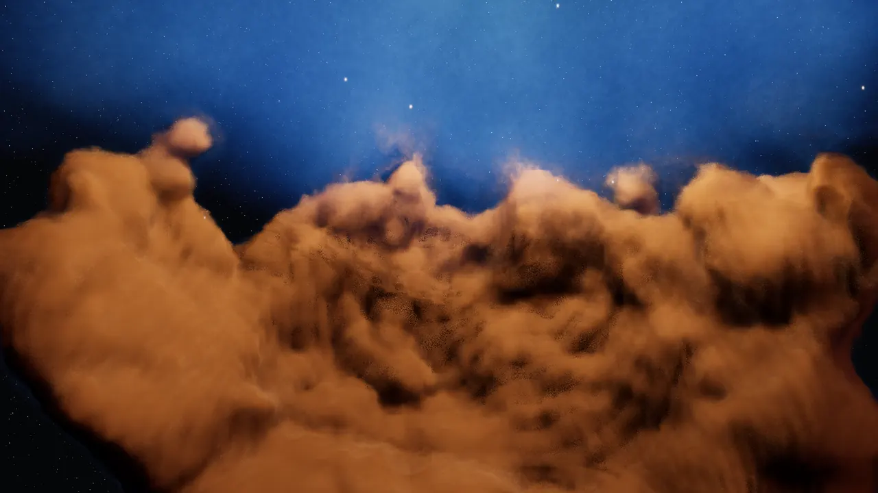 Los Acantilados Cósmicos de la nebulosa de Carina, pintados por el simulador Orbit Universe