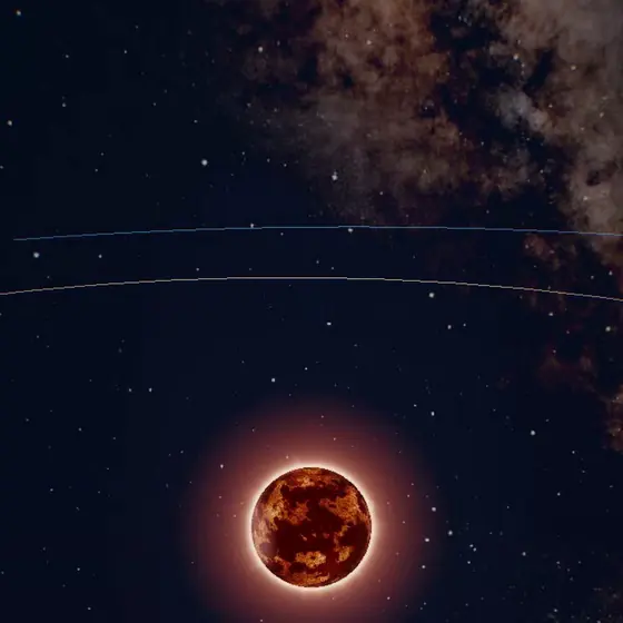Captura del simulador: Próxima Centauri